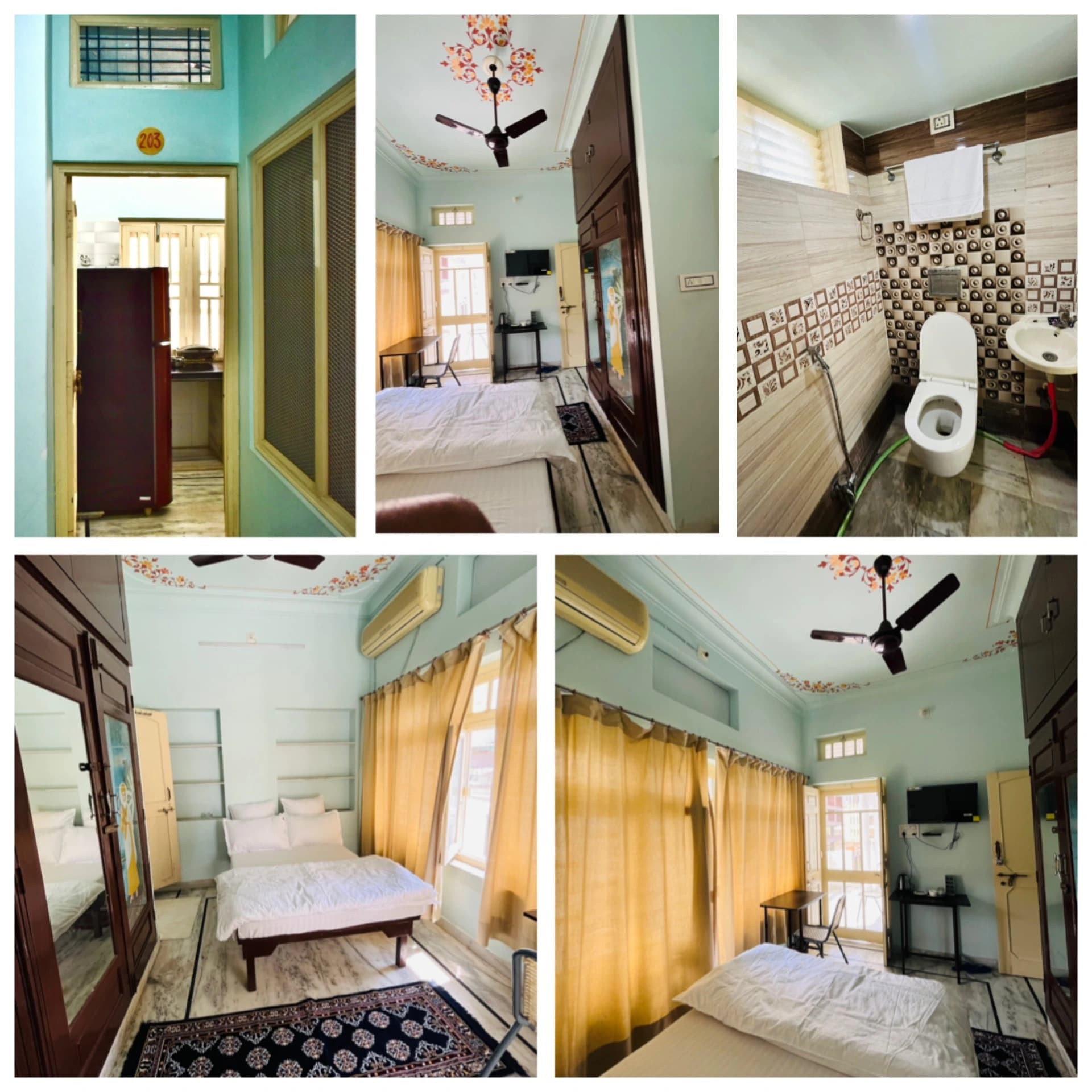 Comfortable bed setup at Natraj Home Stay